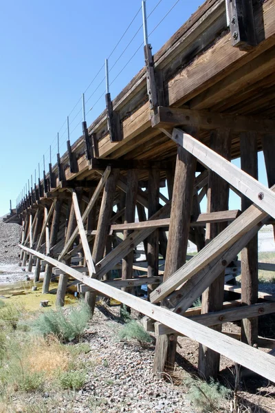 Traversée de chemin de fer en bois au Nevada — Photo