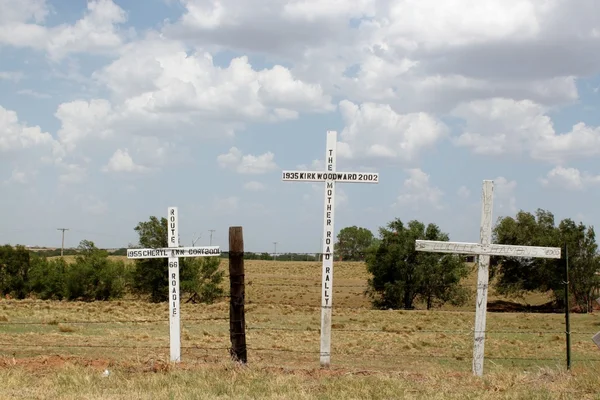 Мемориальные кресты на трассе 66 в Оклахоме Лицензионные Стоковые Фото