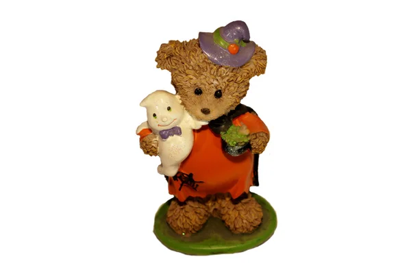 Halloween medvěda a Duch — Stock fotografie