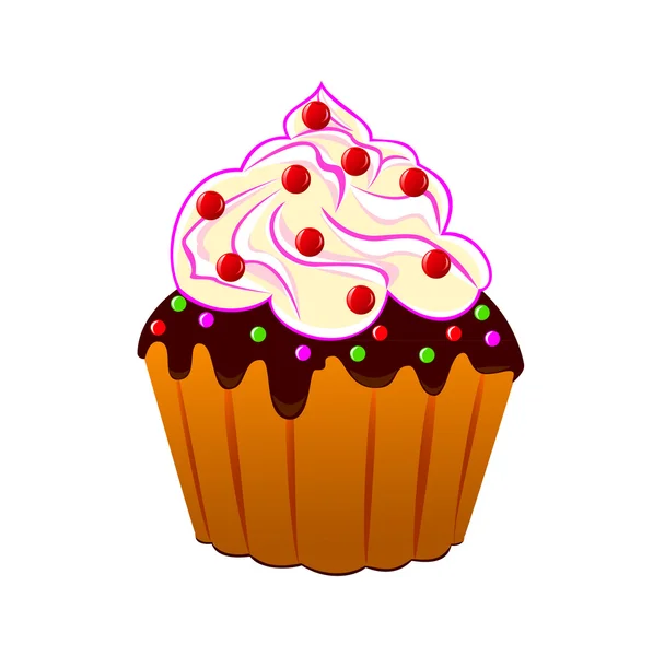 奶油蛋糕和浆果红醋栗. — 图库矢量图片