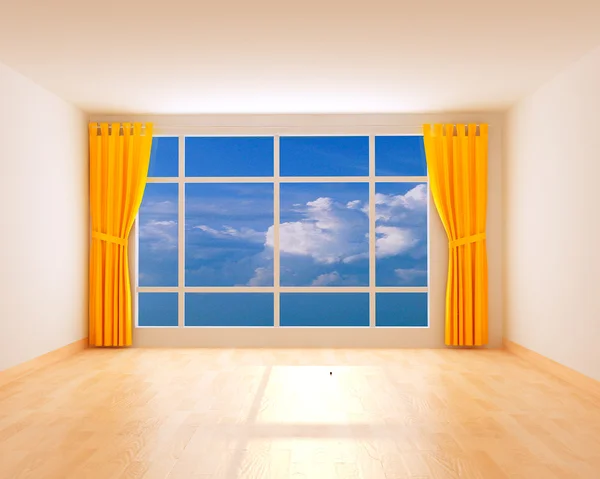 Zimmer mit einem Panorama Stockbild