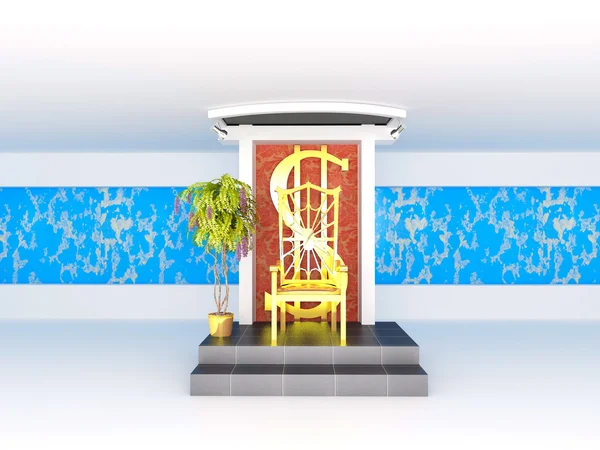 Salón del trono con el signo del dólar —  Fotos de Stock