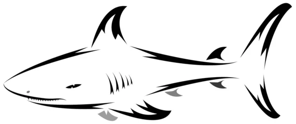 鲨鱼纹身 — 图库矢量图片