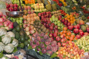 Fruit stands on the market clipart