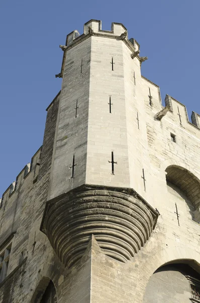 Corner tower of palace of popes in Avignon — Stock Photo, Image