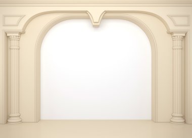 Classical portal with columns and an arcade clipart