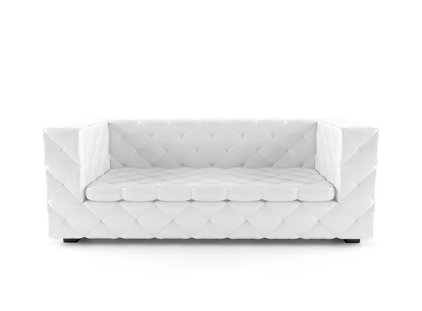 Luxuoso sofá branco couro branco — Fotografia de Stock