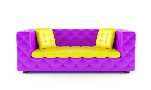 Розкішний кольоровий диван з подушками — стокове фото