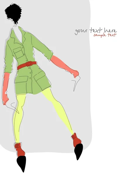Illustration fashion girl illustration. Place for your text — 图库照片