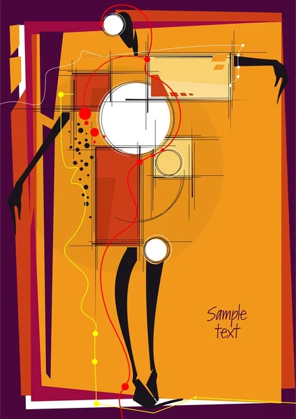 Abstraktes Design mit Mädchen. Platz für Ihre Textillustration. — Stockfoto