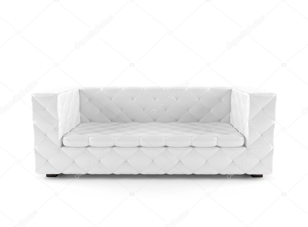 Luxurious white sofa white leather