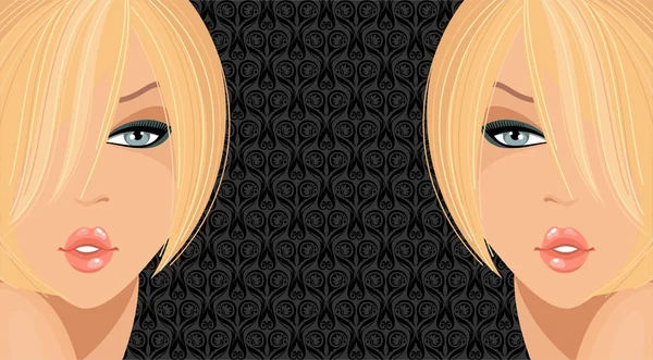 Módní ilustrace s blondýnky — Stock fotografie