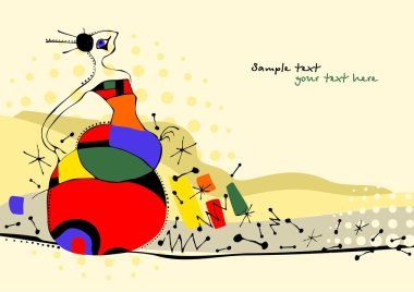 Creative hand painted illustration in style of avant-garde clipart