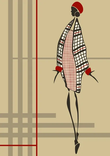 Модна молода жінка, яка одягнена в плаття — стоковий вектор