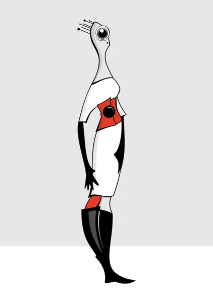 La fille-alien en robe vive — Image vectorielle