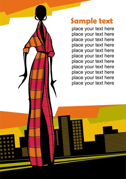 Illustration Mode Mädchen. Vektorillustration. Platz für Ihren Text — Stockvektor