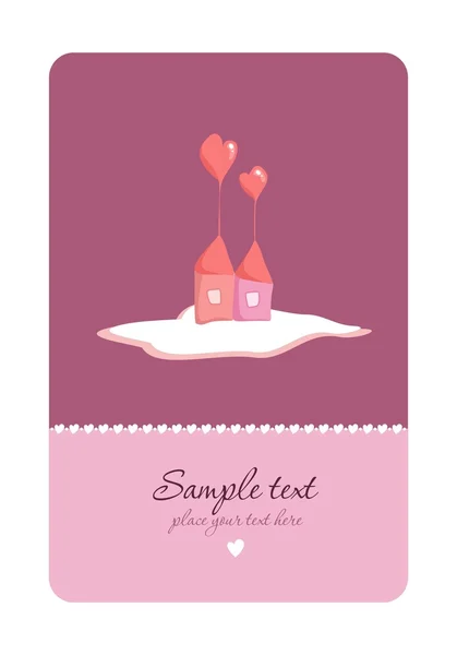 Heart House - Vector. Place for your text. — Stock Vector