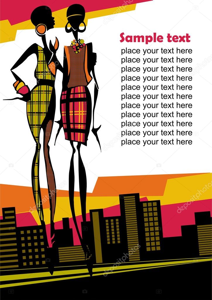 Illustration fashion girl. Vector illustration. Place for your text