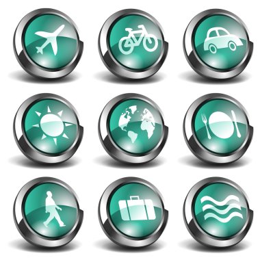 3D Travel Icons clipart