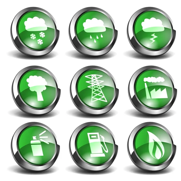 3d grüne Icons set 03 — Stockfoto