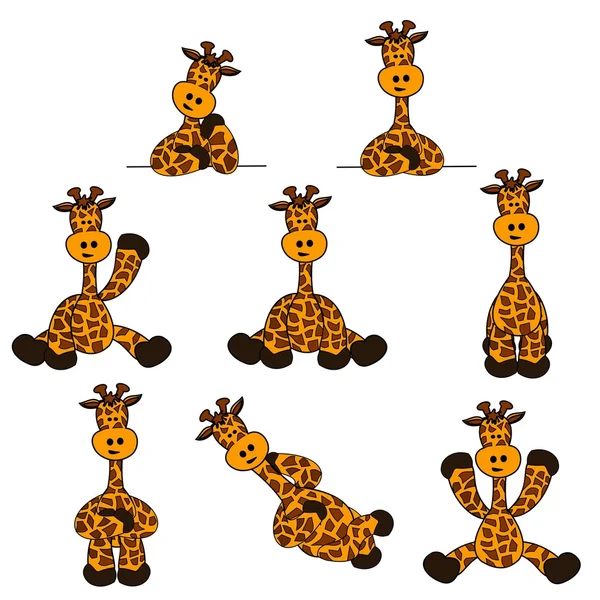 Girafa bonito conjunto — Vetor de Stock