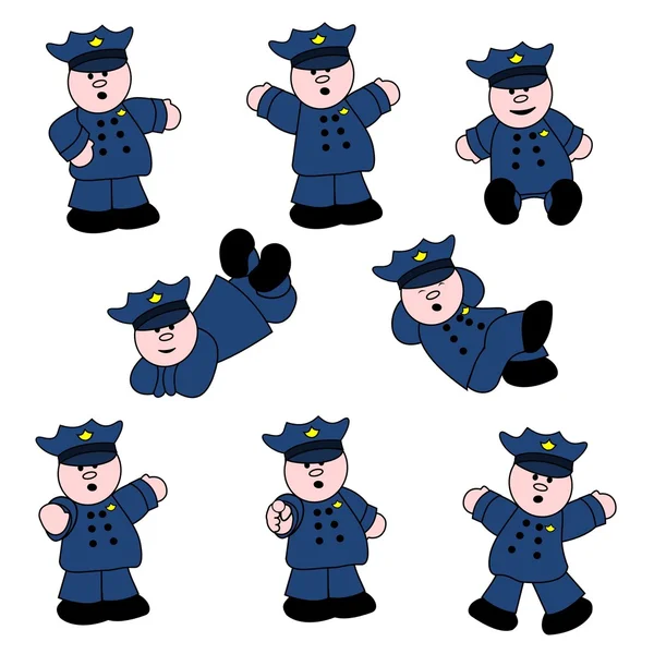 Professions - Ensemble de policiers 01 — Image vectorielle