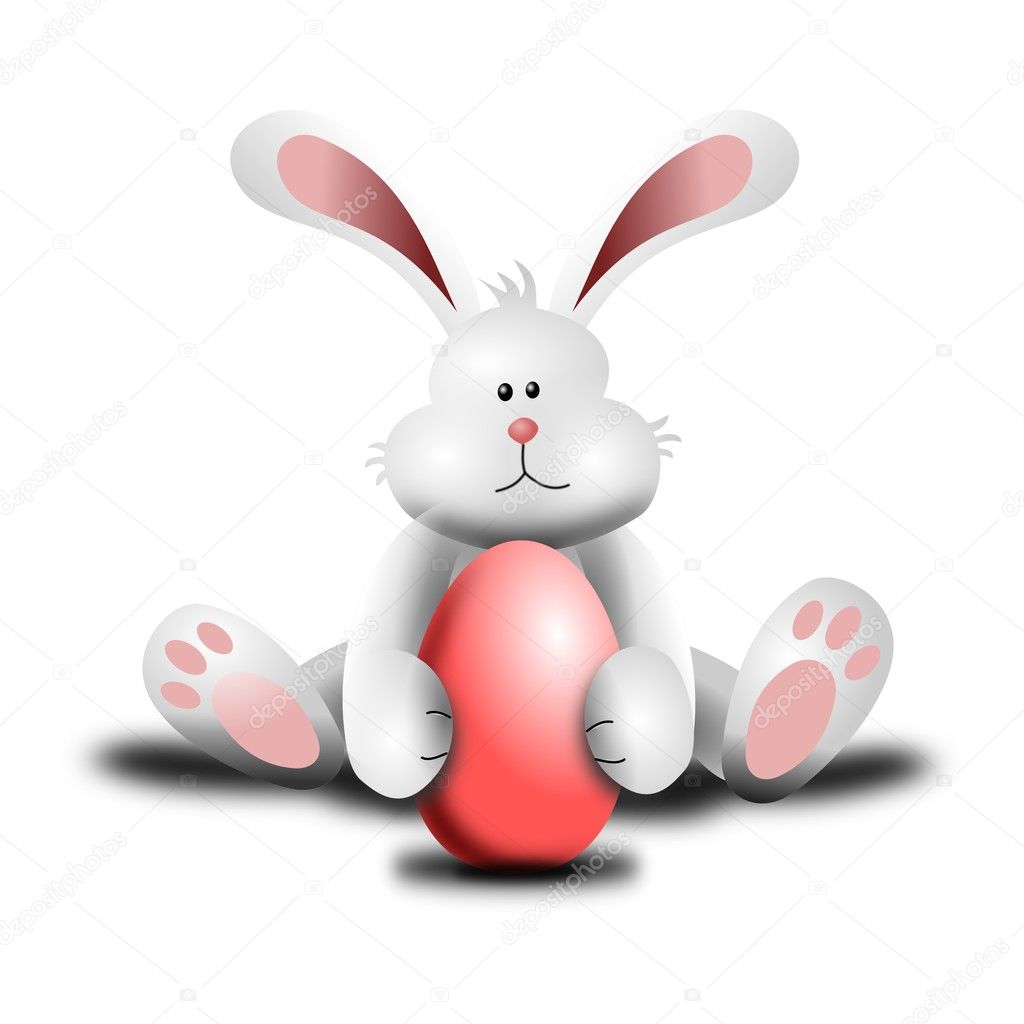 Cute Easter Bunny Holding Egg Stock Photo Cingisiz 5637465