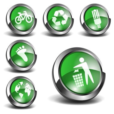 3d Green Icons Set 01 clipart