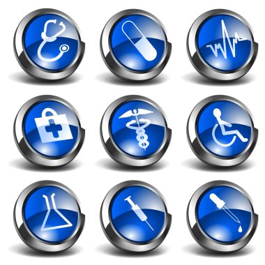 3D Health and Medical Icons Set 01 clipart