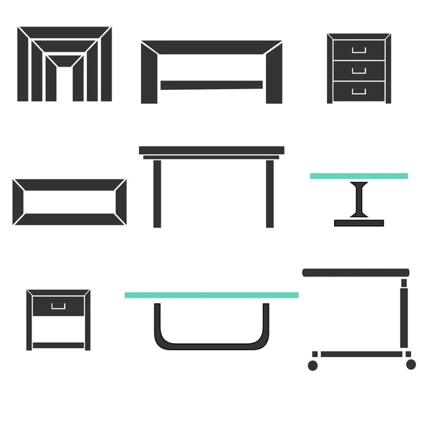 Modern Tables Set — Stock Vector
