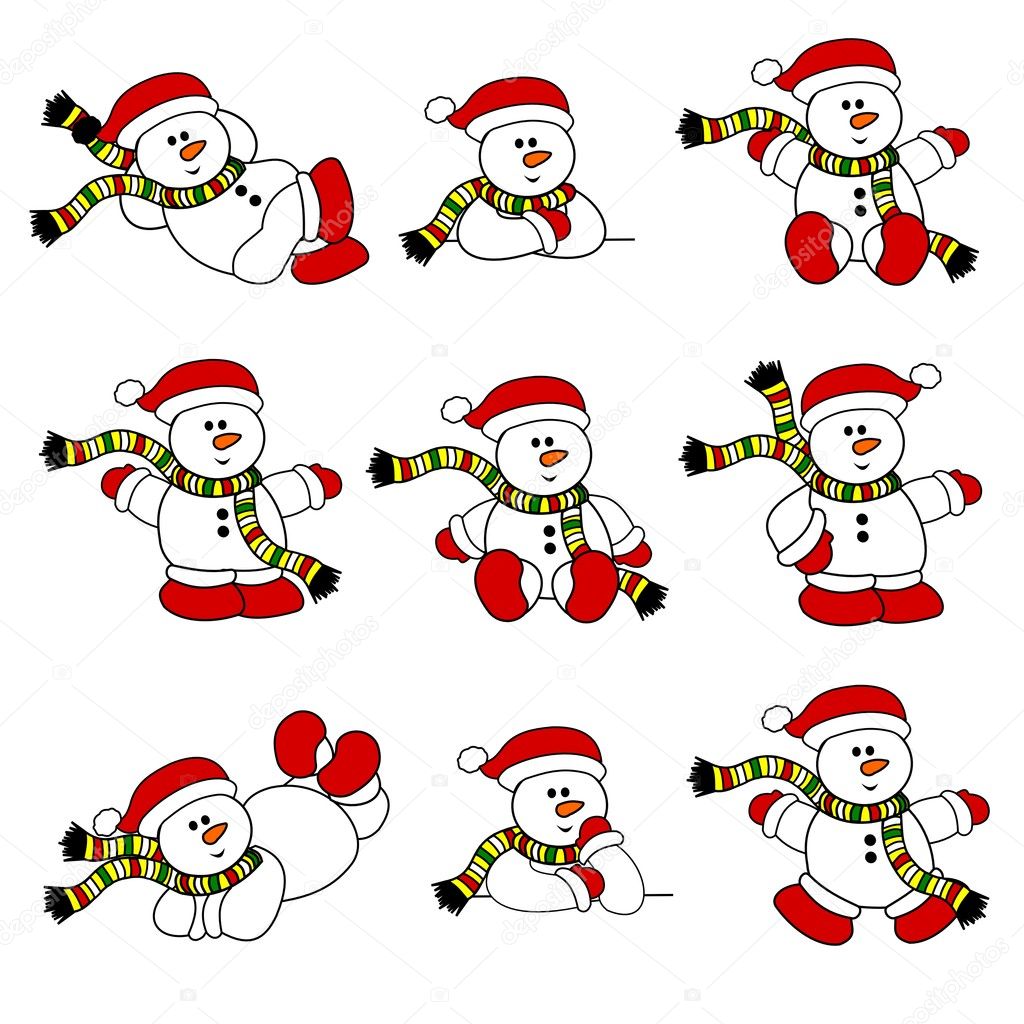 Cute Christmas Snowman Collection