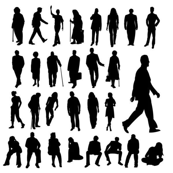 Beaucoup de silhouettes — Image vectorielle