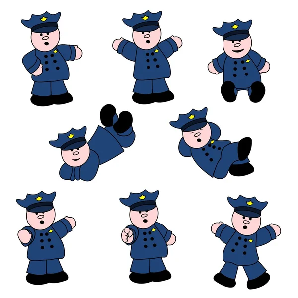 Profissões - Policeman Set 01 — Vetor de Stock