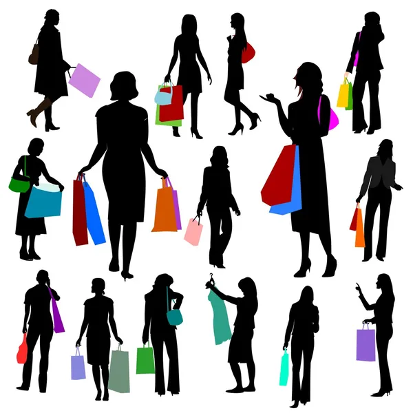 Kvinnor shopping no.2. — Stock vektor