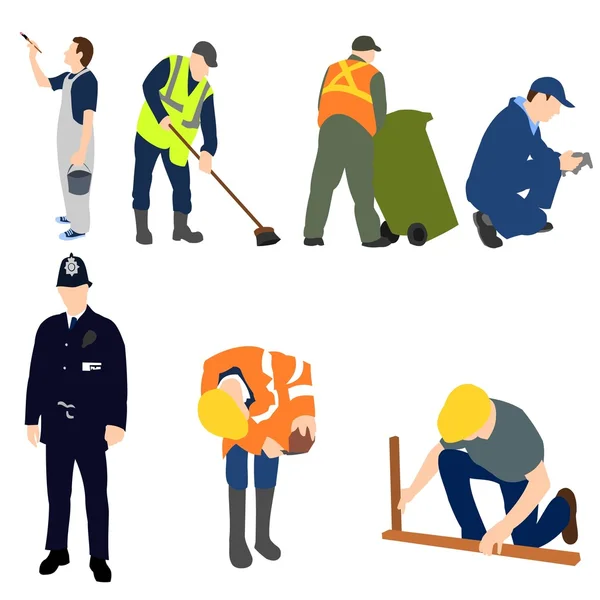 Professions - Hommes au travail Set 01 — Image vectorielle