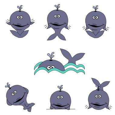 Cute Whale Set clipart