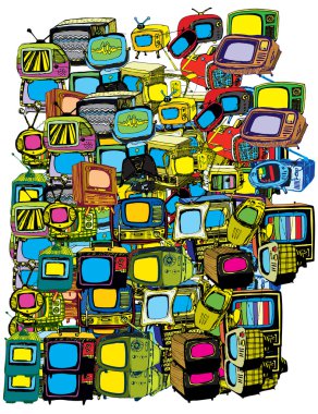 Vintage TVs Background clipart