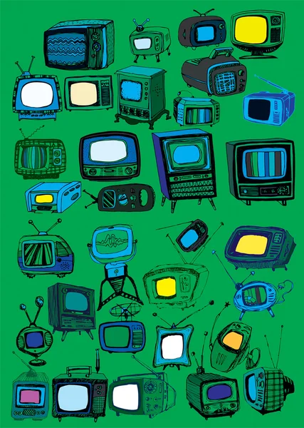 Vintage TVs collection — Stock Vector