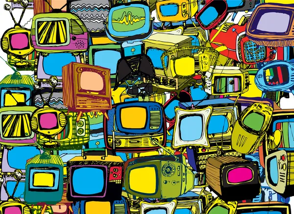 Vintage TV Arrière-plan — Image vectorielle