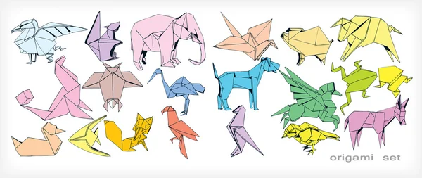 stock vector Origami Animals Set (vector)