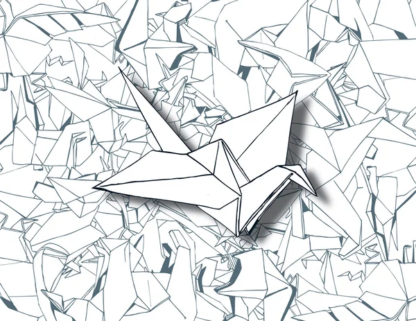 Origami tradicional Figura —  Vetores de Stock