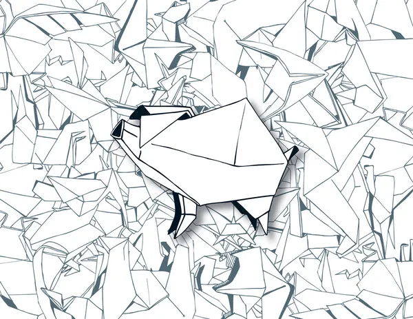 Porco origami —  Vetores de Stock