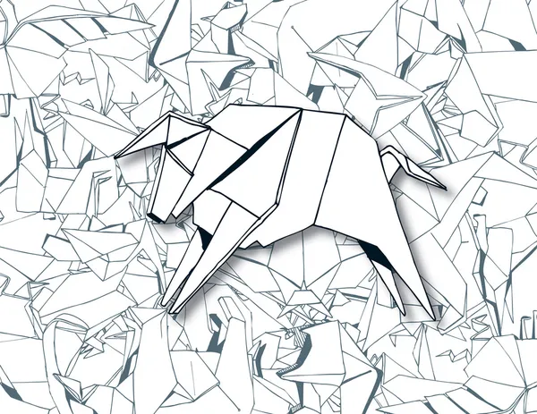 折纸公牛 — 图库矢量图片