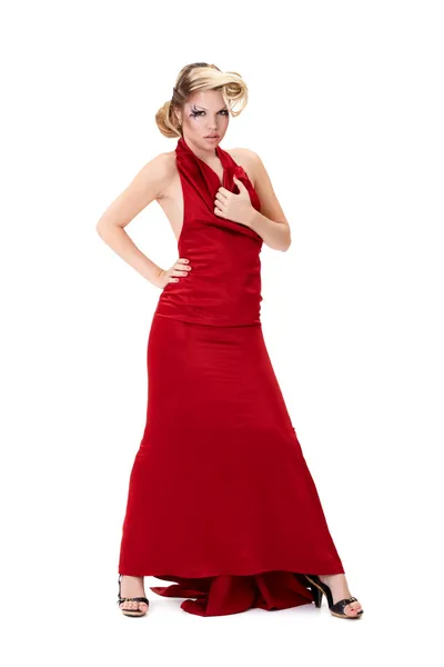Lady in red — Stock Photo, Image