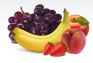 Ripe fresh fruits clipart