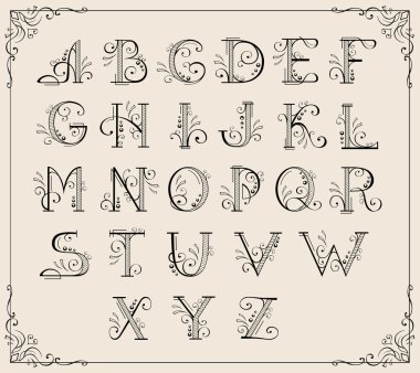Calligraphic alphabet
