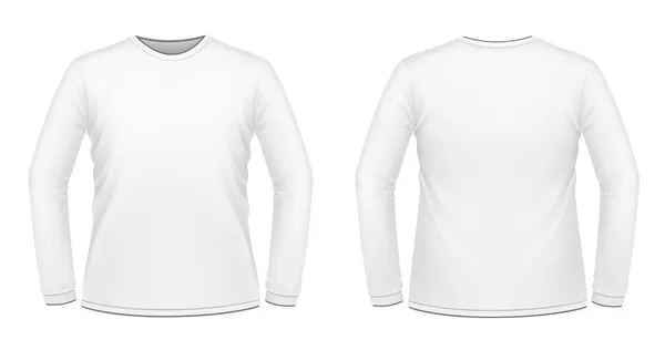 Camiseta blanca de manga larga — Vector de stock