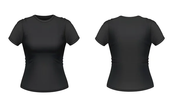 Černé Dámské tričko — Stockový vektor