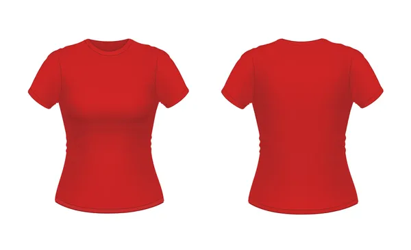 Camiseta de mujer roja — Vector de stock