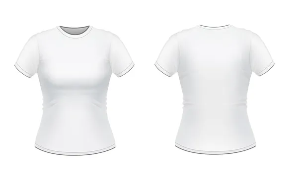 T-shirt feminina branca — Vetor de Stock